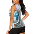 thumbnail image 3 of Xecao Let's go Travel Around the World print women's scoop neck, loose-fit workout tank tops for the gym., 3 of 9