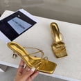 thumbnail image 1 of 2023, zapatillas de verano con punta abierta y tacón alto para mujer, sandalias de tacón fino para exteriores a la moda para mujer, zapatillas sexis con tiras cruzadas 36 Gao Jinjia LED, 1 of 2