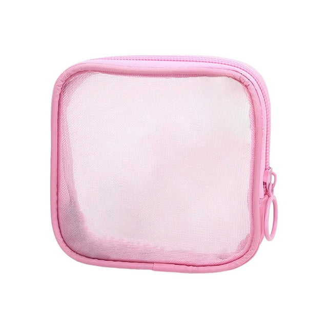 WIFKLSIIPG Mini Pocket Wallet Mesh Zipper Bag Mini Mesh Travel Toilet Bag Mini Pocket Wallet Mesh Zipper Bag Mesh Makeup Bag Storage Bag Mesh Makeup Bag Mesh Travel Toilet Bag