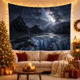 thumbnail image 3 of Glacial Mountains Under Night Sky With Milky Way, Serene Celestial Photography for Nature Lovers, Majestic Wilderness Wall Art, Housewarming Gift Tapestry Wall Hanging for Bedroom and Living Room, 3 of 7