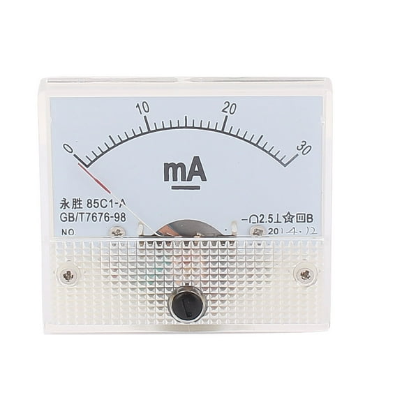 85C1-A DC 0-30mA Rectangle Panel Meter Gauge Current Analogue Analog Ammeter