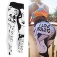 thumbnail image 2 of Mujeres Deportes AMOR Impreso Yoga Fitness Leggings Pantalones Entrenamiento Pantalones Atléticos (M), 2 of 8