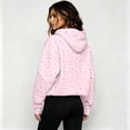 thumbnail image 5 of RUTAYY Women's Floral Print Hoodie Drawstring Long Sleeve Pocket Lightweight Casual Pullover Tops Pink, 5 of 5