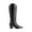 BLACK, variant on DREAM PAIRS Cowboy Boots for Women Cowgirl Knee High Boots Comfortable Pull On Zipper Chunky Heel Pointed Toe Embroidered Western Boots
