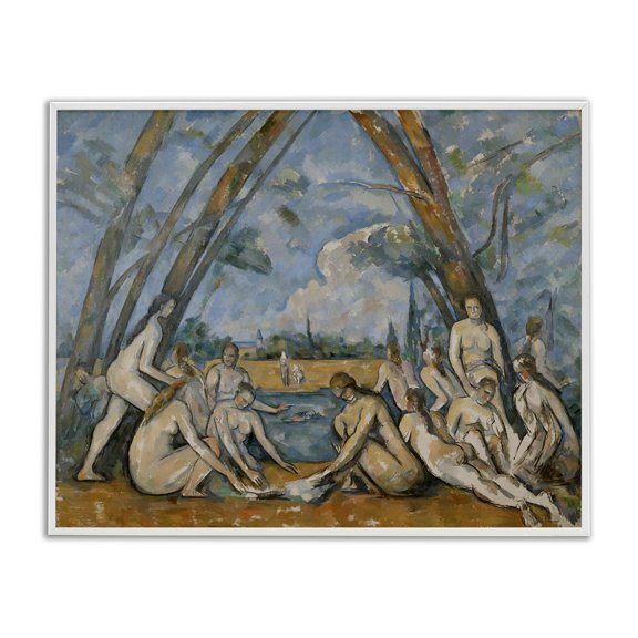 Stupell Industries Classic Cezanne Large Bathers People Painting White Framed Art Print Wall Art, 14 x 11