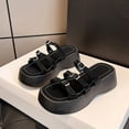 thumbnail image 1 of 1 par de sandalias de para mujer, sandalias deslizantes, pantuflas cómodas, hebilla ajustable, sandalias planas para playa, damas, niñas, , 40 Salvador Zapatillas de verano, 1 of 10