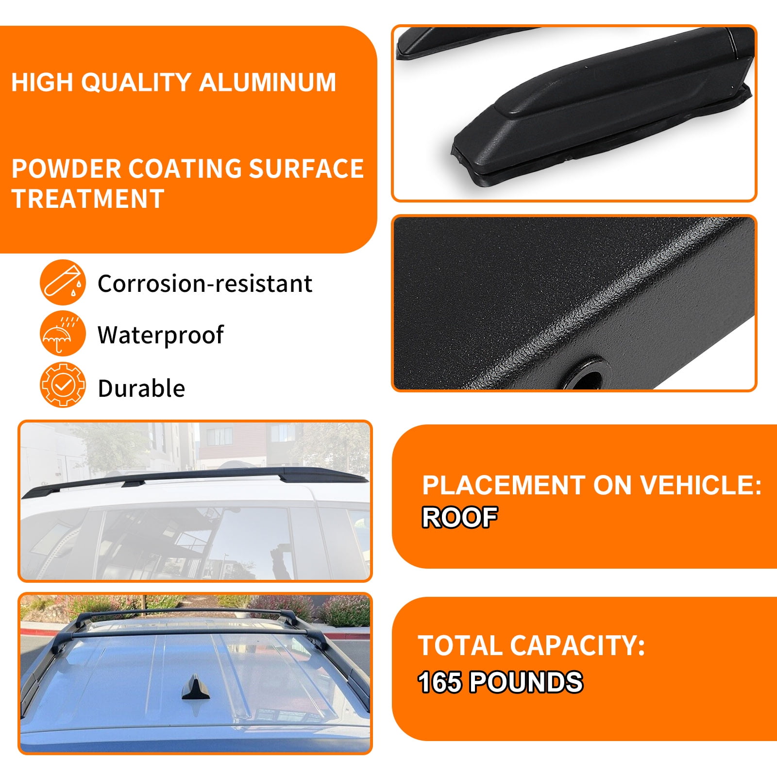 Kojem Roof Side Rail Rack Fit for 2018-2023 Honda Odyssey Aluminum Roof Rail Rack Cross Bars Rooftop Luggage Cargo Carrier Kayak Canoe