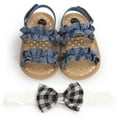thumbnail image 1 of goowrom Baby Girls Sandals Anti-Slip Soft Sole Ruffle Flat Shoes, 1 of 9