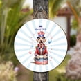 thumbnail image 4 of Happy 4th of July Patriotic Weimaraner Marching Band Uniform Balloons Fireworks Round Wood Sign Weim Gray Ghost Dog Lover Hanging Wall Home Decor - 13009, 4 of 5