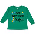 thumbnail image 3 of Inktastic Just Down Right Perfect Down Syndrome Awareness Ribbon Boys or Girls Long Sleeve Toddler T-Shirt, 3 of 5