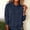 Navy, variant on Women Solid Waffle Knit Drawstring Hooded Tops Long Sleeve Loose Fit Pullover Shirts Soft Casual Blouses with Pocket for Spring Autumn White