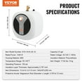 thumbnail image 6 of VEVOR Electric Mini-Tank Water Heater 2.5-Gallon Tank, 1440W Hot Water Boiler Storage, Safety Temperature Pressure Valve Easy Install, for Kichen Bathroom Restaurant, Shelf Wall Floor Mounted, 6 of 9