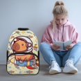 thumbnail image 2 of Pzuqiu Basketball Player Capybara Kids Backpack for K-12 Grades 17 Inch Large Capacity Lightweight Schoolbag Back to School Elementary School Backpack for Boys Girls Ages 6-18, 2 of 7