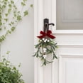 thumbnail image 4 of JJV Mistletoe Christmas Decor, Artificial Mistletoe Hanging Ornament with Velvet Bow and White Berries for Doorway, Glitter Leaf Hanging Holiday Decoration, 4 of 7