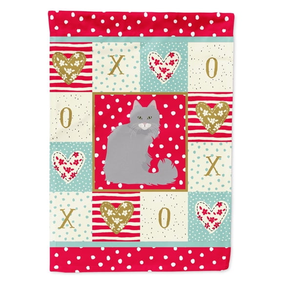 Carolines Treasures CK5772CHF Norwegian Forest Cat Love Flag Canvas House Size Large multicolor