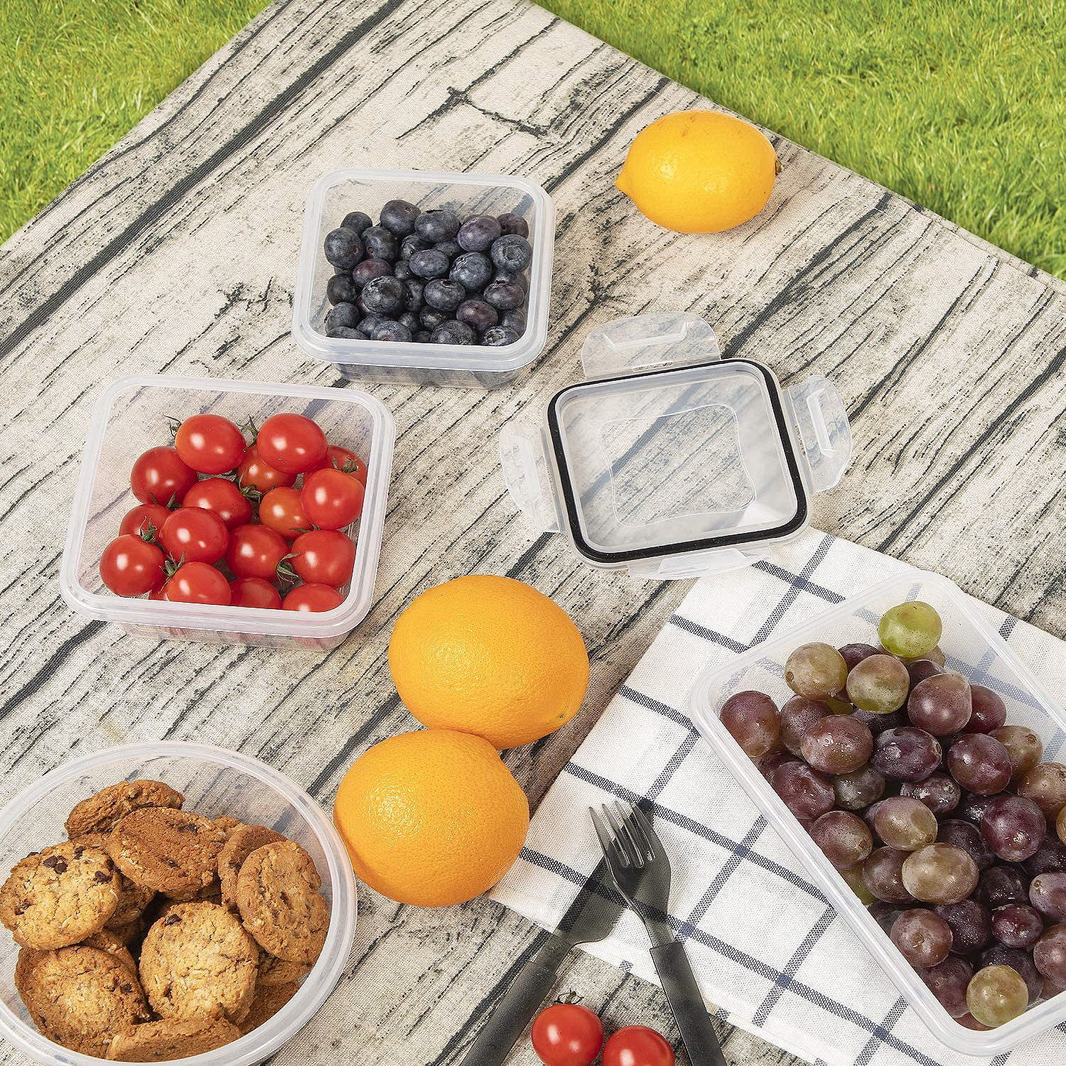 Airtight Food Storage Container Set， Meal Prep Container, Tupperware Sets With Lids, Food Storage Containers, Marker & Labels