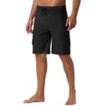 thumbnail image 4 of INSPIRAR CHIC Pantalones cortos de baño de verano para hombres con cintura ajustable, color sólido, con bolsillos laterales, forro, 36 Negro para el Día del Padre, 4 of 6