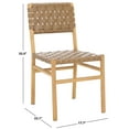 thumbnail image 2 of Safavieh Jeremiah Woven Leather Dining Chair in Brown / Natural, 2 of 11