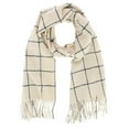 thumbnail image 2 of CTM Adult Grid Pattern Soft Winter Scarf with Fringe, 2 of 4