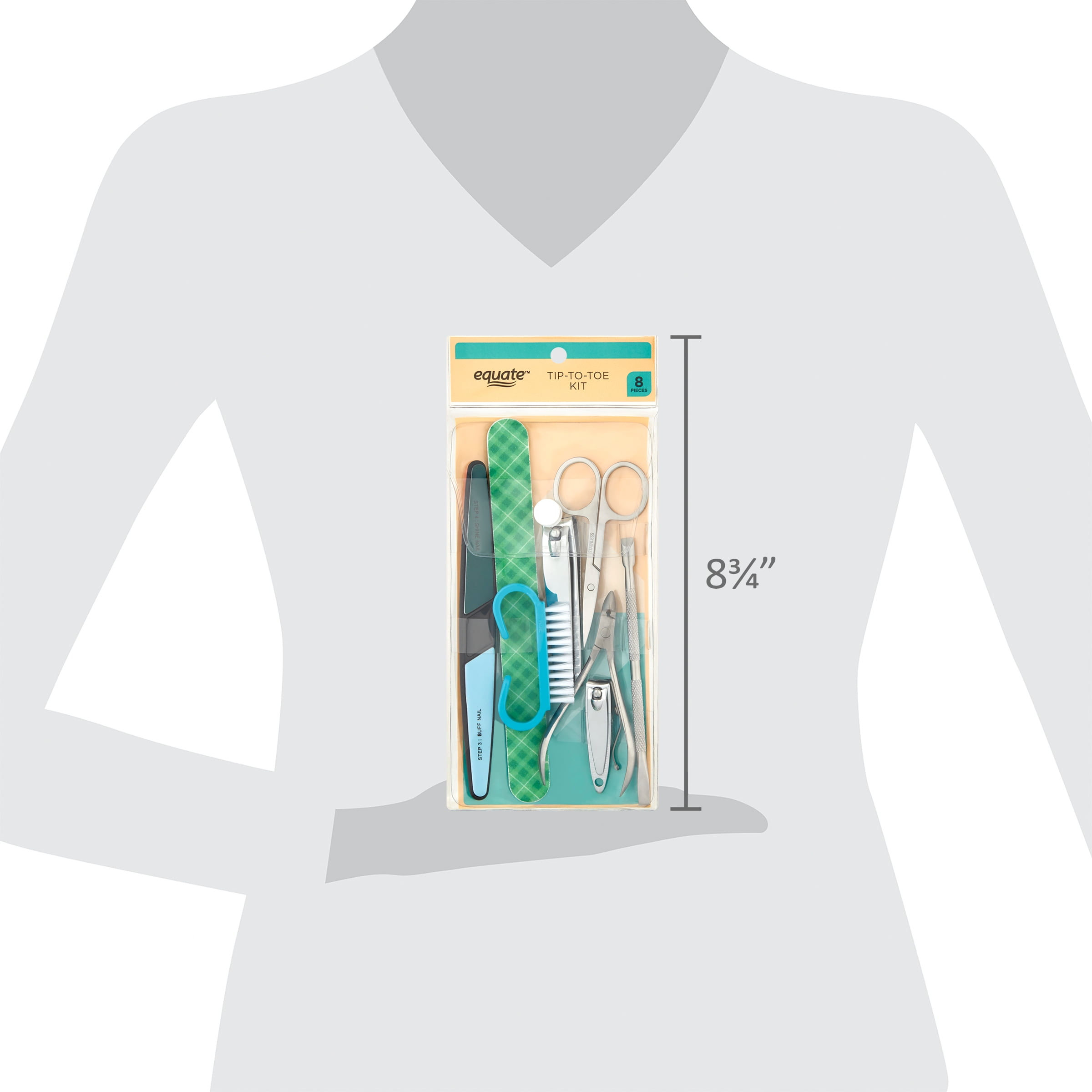 Equate Tip-to-Toe Pedicure Kit, 8 Pieces