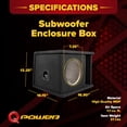 thumbnail image 3 of QPower 8 Inch Single Horn Ported Subwoofer Box Enclosure, 5/8 Inch MDF, Black Carpet, 3 of 7