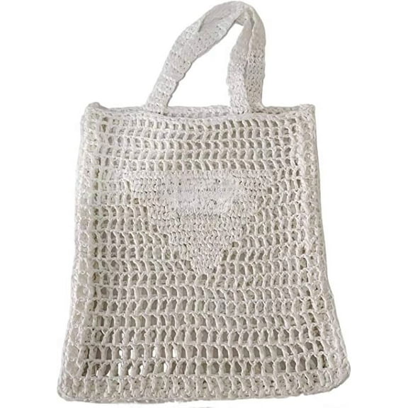 Nvzi-a Handmade Straw Bag,Travel Beach Fishing Mesh Bag, Straw Woven Bag Female Pastoral Style Weaving Hollow Shoulder Bag