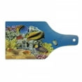 thumbnail image 1 of Ocean Cutting Board, Coral Colony on a Reef Top in Red Sea Egypt Exotic Fishes Aquatic Underwater Life, Tempered Glass Cutting and Serving Board, Wine Bottle Shape, Multicolor, by Ambesonne, 1 of 1