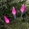 thumbnail image 2 of Northlight 70-Count Pink LED Faceted C6 Christmas Lights - 23 ft Green Wire, 2 of 6