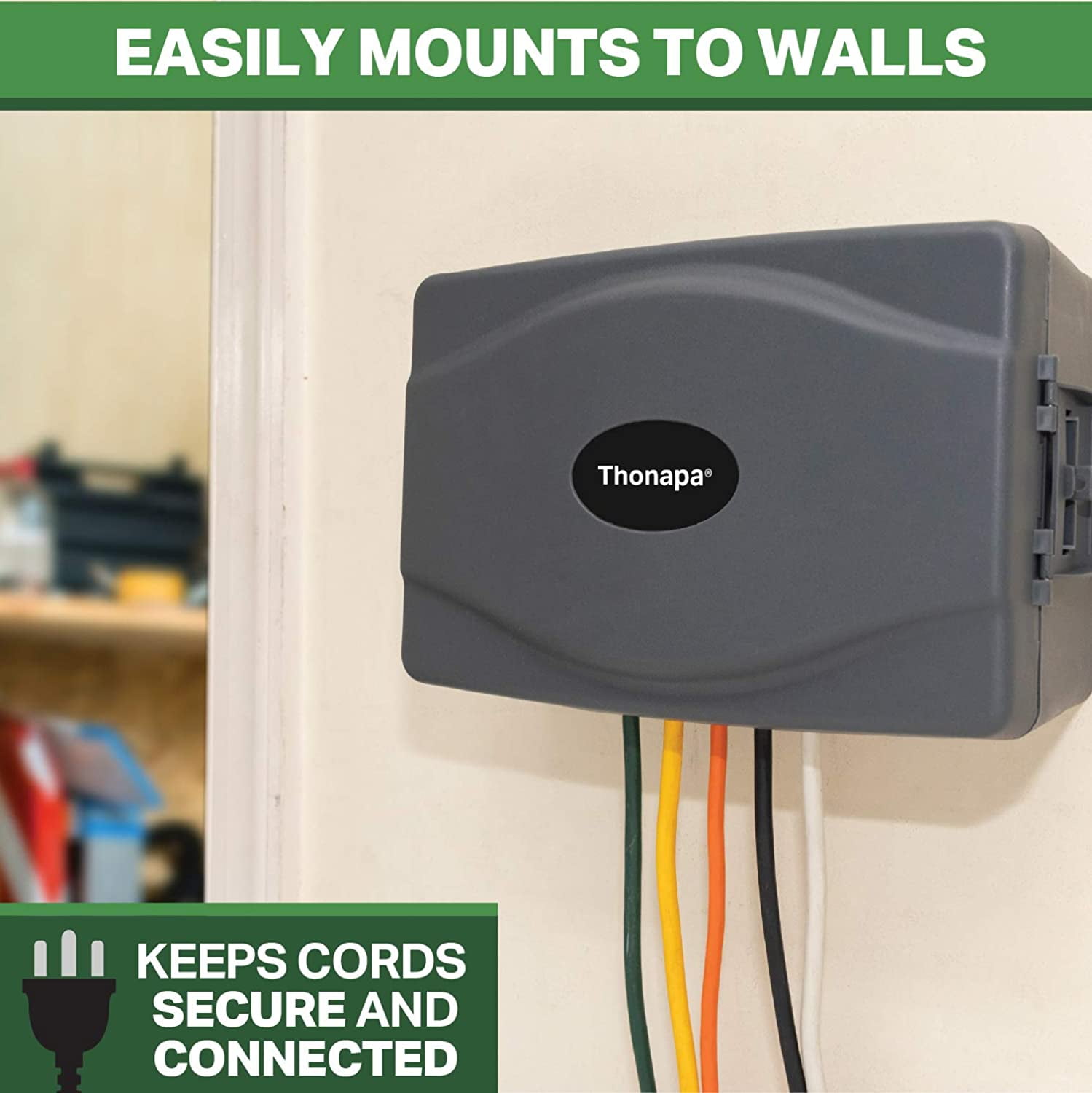 Waterproof Extension Cord Connection Box - Black Weatherproof Outdoor Box for Electrical Connections