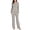 Beige navy, variant on Axiiglly Pajamas for Women Set 2 Piece Sets Long Sleeve Button Down Shirt And Elastic Waisted Soft Lounge Sleepwear with Pockets