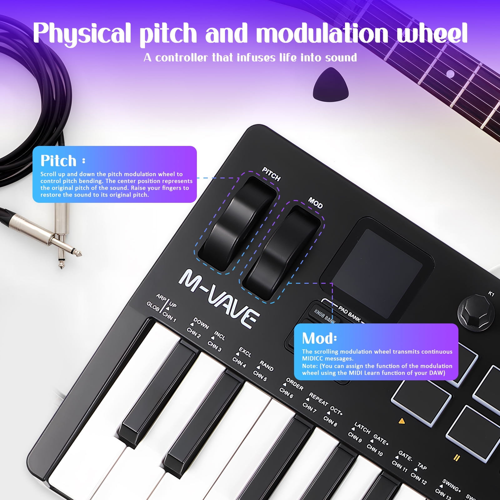 37-Key MIDI Keyboard Controller with 16 Backlit Drum Pads, Perfect for Music Production and Beat Making