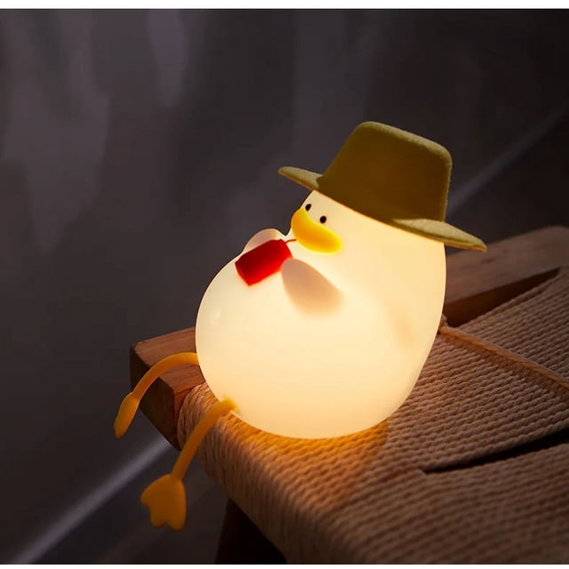 YuanDian Linda luz nocturna de pato, regalos para mujeres, adolescentes, niñas, bebés, luces nocturnas para dormitorio de niños, lindas luces nocturnas de silicona con pollito de gaviota nav