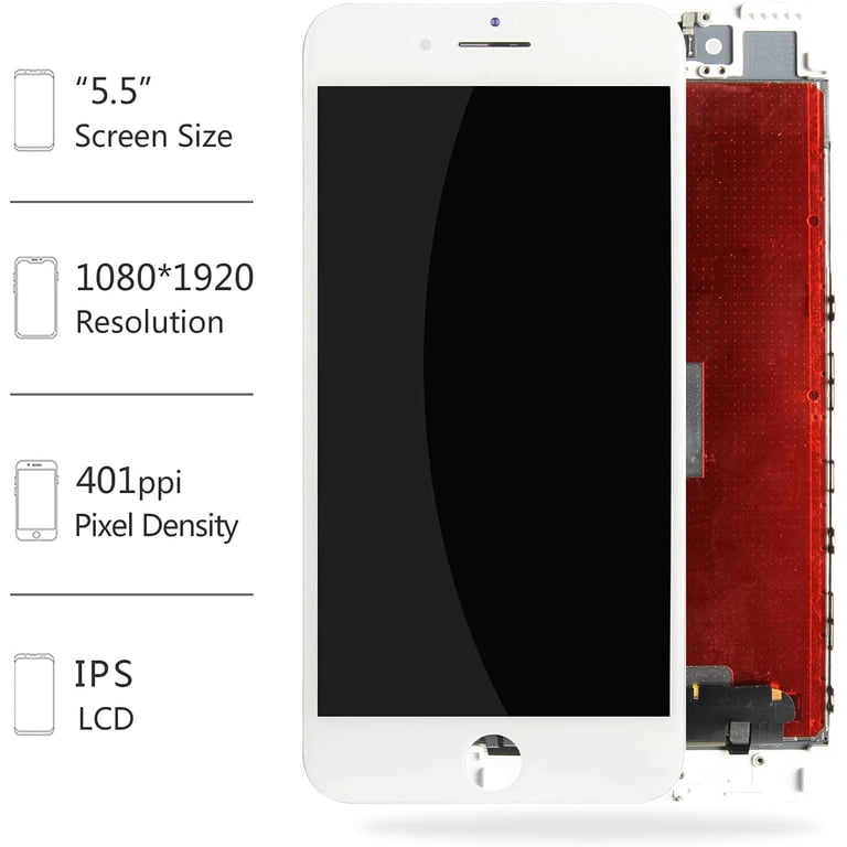 IPhone 7 Plus 5.5" Screen Replacement - White LCD Digitizer With Tools (3D Touch)