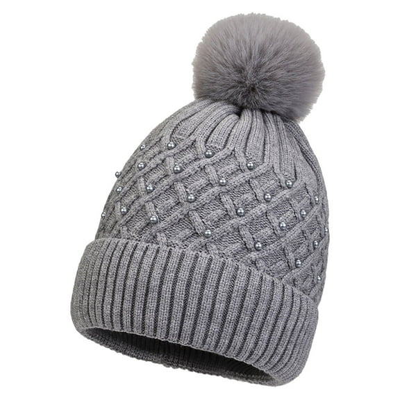 Beanie for women Winter knit Warm knit for women beanie for women Knit hat for cycling knitted hat - Grey
