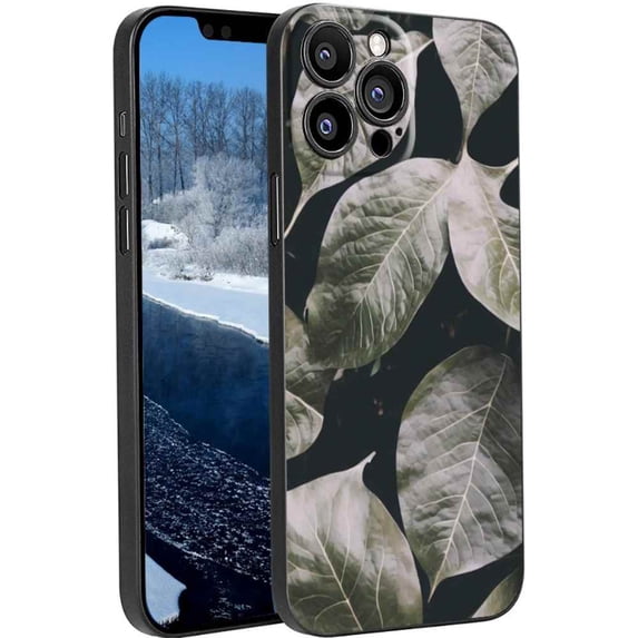 Big-Leaves Phone Case, Degined for iPhone 13 Pro Case Men Women, Flexible Silicone Shockproof Case for iPhone 13 Pro