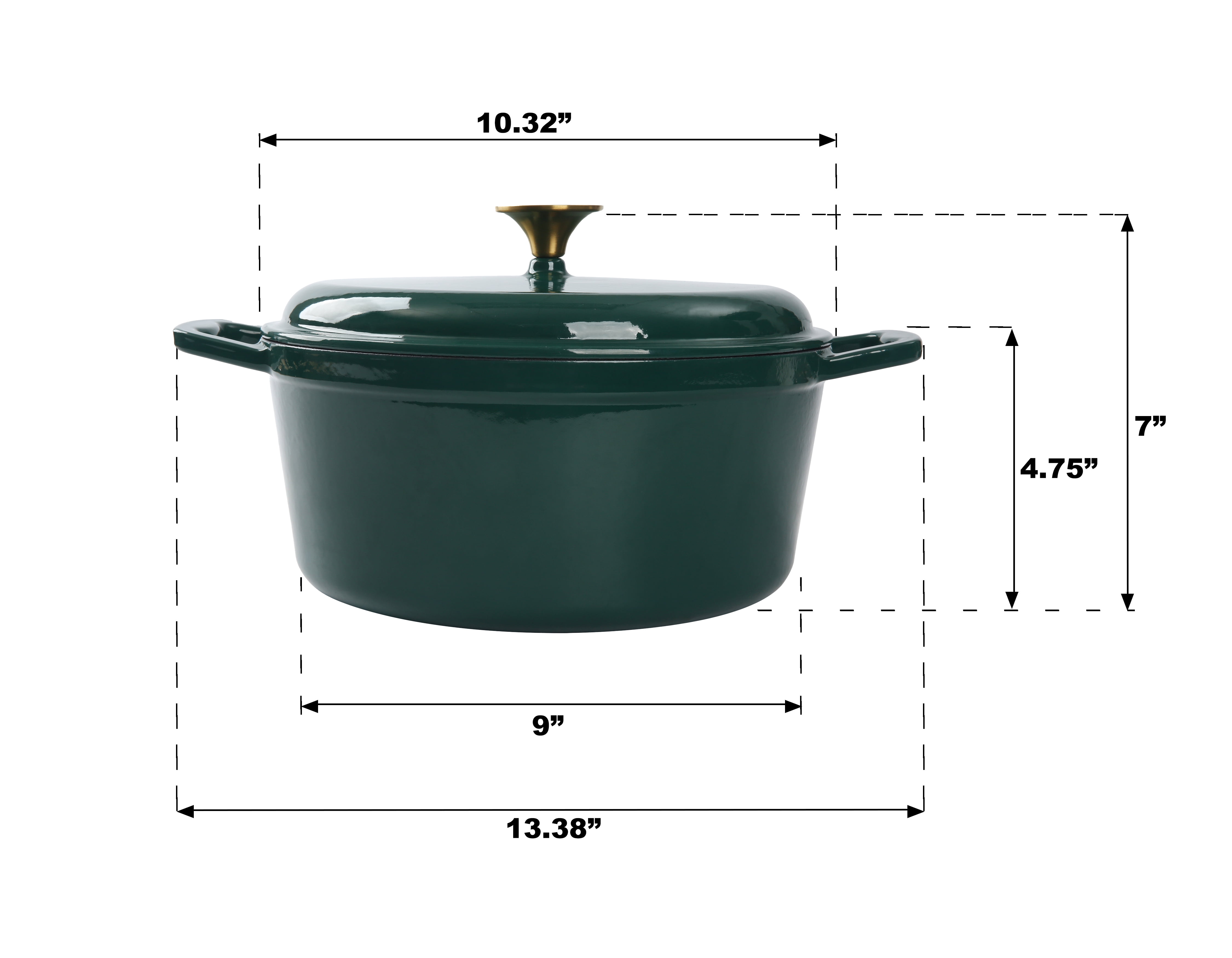 Mainstays 4.75 Quart Round Enameled Cast Iron Dutch Oven Green