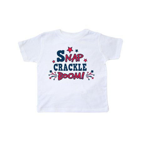 

Inktastic 4th of July Snap Crackle Boom with Red and White Fireworks Gift Toddler Boy or Toddler Girl T-Shirt