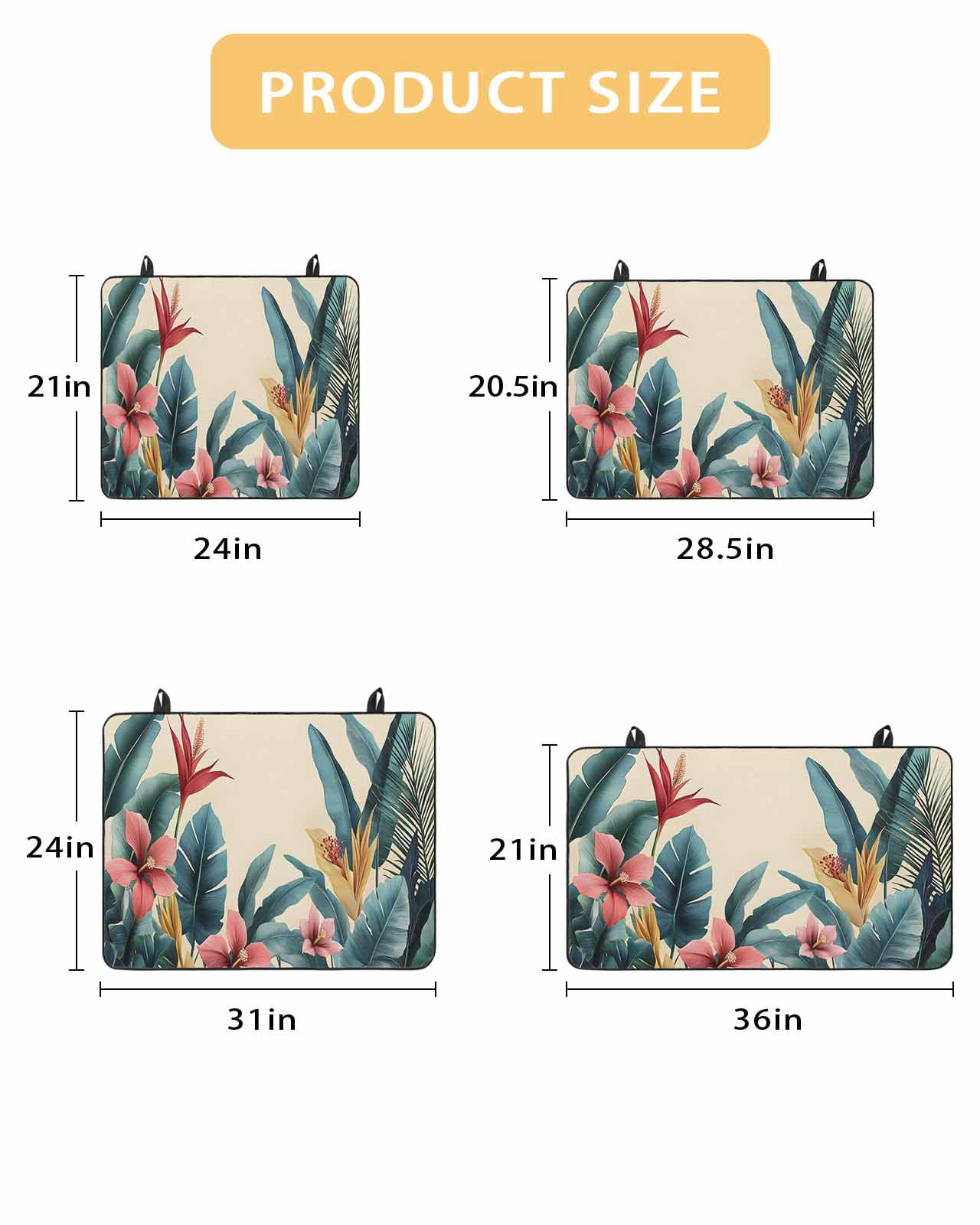 nqOlkjepod Large Induction Cooktop Protector Mat 36"x21", Tropical Plant Stove Top Covers for Electric Stove, Summer Botanical Palm Leaves Floral Stove Burner Cover Mats, Glass Top Stove Cover