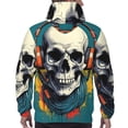 thumbnail image 7 of Wukai Modern Hip-Hop Skull Print Men Hoodies Fleece Sweatshirts Long Sleeve Sweaters Pullover Fall Outfits Winter Clothes-Large, 7 of 7
