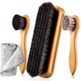 thumbnail image 1 of Kit de Cepillos para Zapatos YoungJoy 4 Piezas - Crin de Caballo para Cuidado del Cuero, 1 of 5