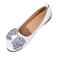 thumbnail image 2 of Women's Round Toe Flat Slip On Shoes, Sparkly Rhinestone Bow Decor Faux Suede Ballet Flats, Elegant Dress Shoes for Wedding Party, 2 of 9