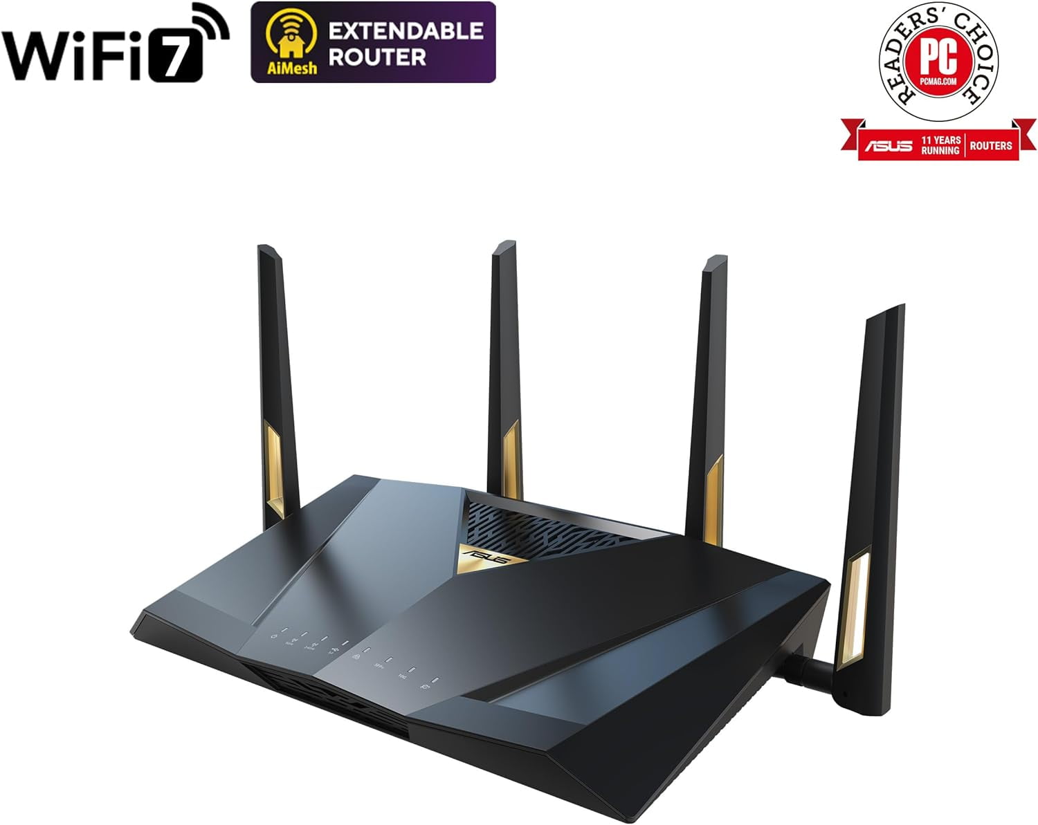Restored ASUS RT-BE7200 BE88U Dual-Band Wi-Fi 7 Router Black (Refurbished)