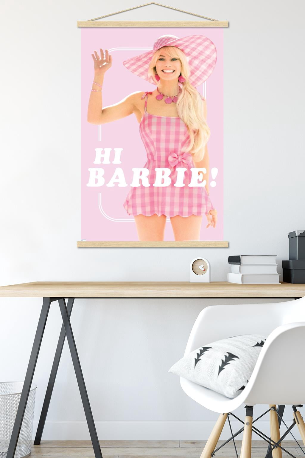 Mattel Barbie: The Movie - Hi Barbie Wall Poster with Magnetic Frame, 22.375" x 34"