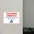 thumbnail image 5 of Classic Framed Plus Children Under 12 Must Be Accompanied By An Adult Door or Wall Sign | Child Safety Business Signs - Medium, 5 of 8