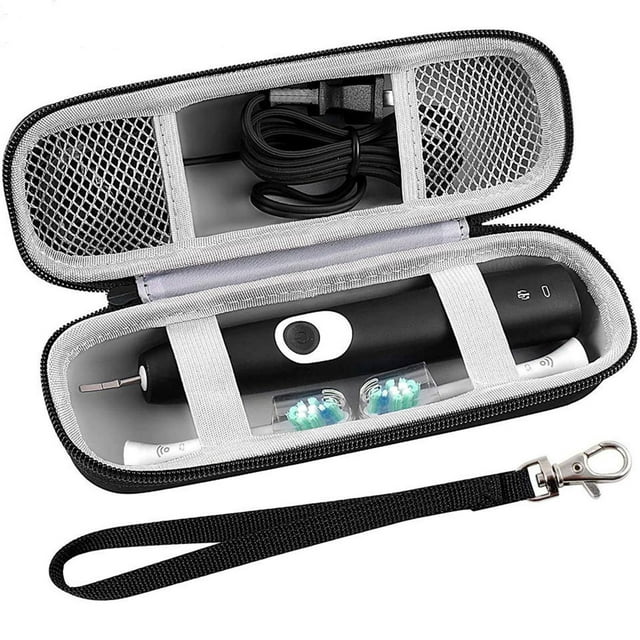 Estuche de Viaje para Cepillo de Dientes Eléctrico, Estuche Rígido, Fácil de Llevar, Portador de Estuche de Transporte, Bolsa de Soporte para Almacena Tela negra Salvador Estuche de viaje para cepillo de dientes