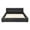 Dark Gray, variant on Hassch Upholstered Floor Bed, Queen Size Chenille Fabric Grounded Platform Bed with Padded Headboard and Wood Slats Support, Dark Green