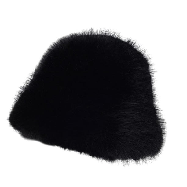 Gorro de pescador para mujer, gorro de esquí, resistente al viento, moderno y versátil, gorro de felpa cálido. Negro