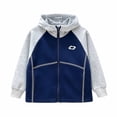 thumbnail image 7 of HAOTAGS Boys Zip Up Hoodie (2-12) Hooded Jacket with Pockets Cotton Sweatshirt Navy Size 3T, 7 of 7