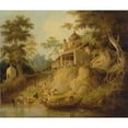thumbnail image 3 of William Daniell 17x15 Black Modern Framed Museum Art Print Titled - The Banks of the Ganges, 3 of 5