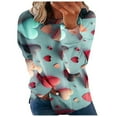 thumbnail image 1 of Qertyioot Chemise Cœur d'Amour Saint-Valentin Grande Taille Pull, Femmes Manches Longues Graphiques Col Rond Oversize Swea, 1 of 5
